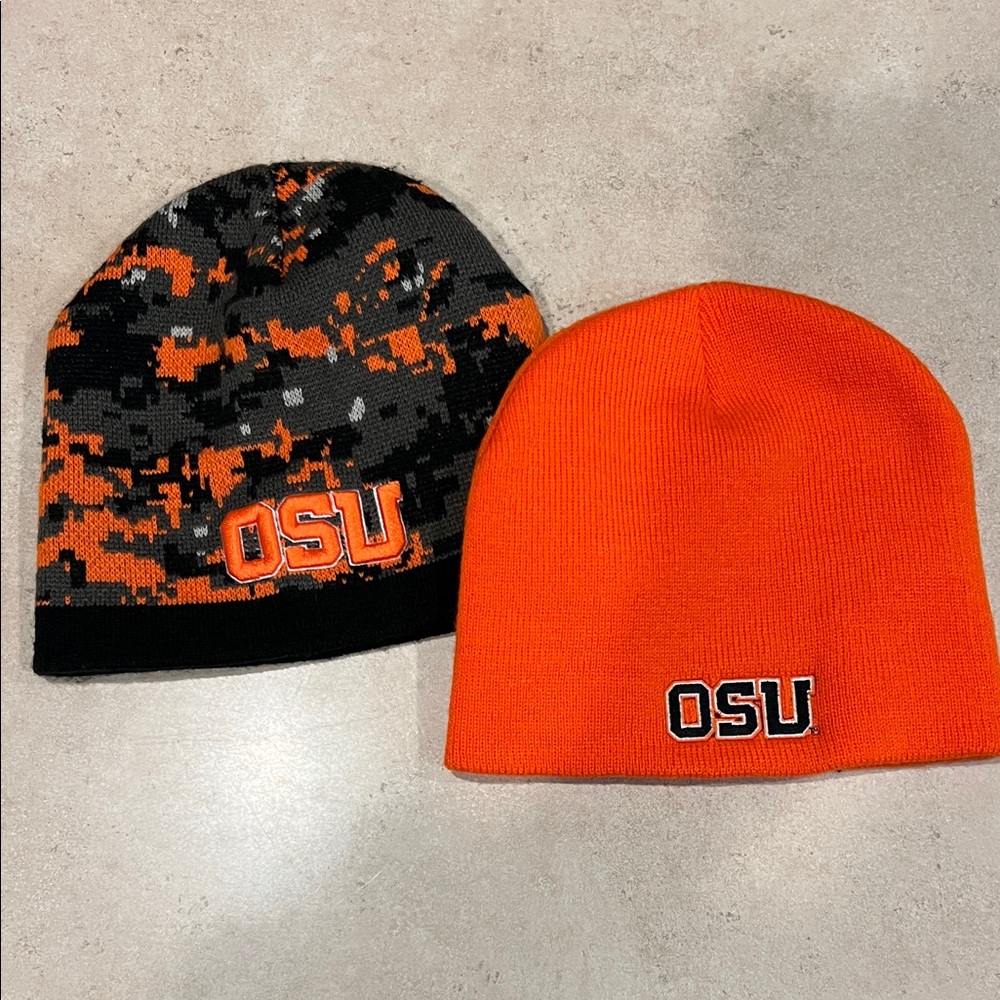 Orange and Black Hats